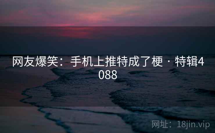 网友爆笑：手机上推特成了梗 · 特辑4088